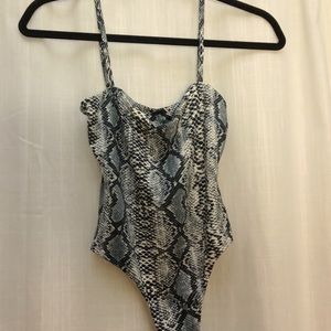 Grey Snakeskin Bodysuit